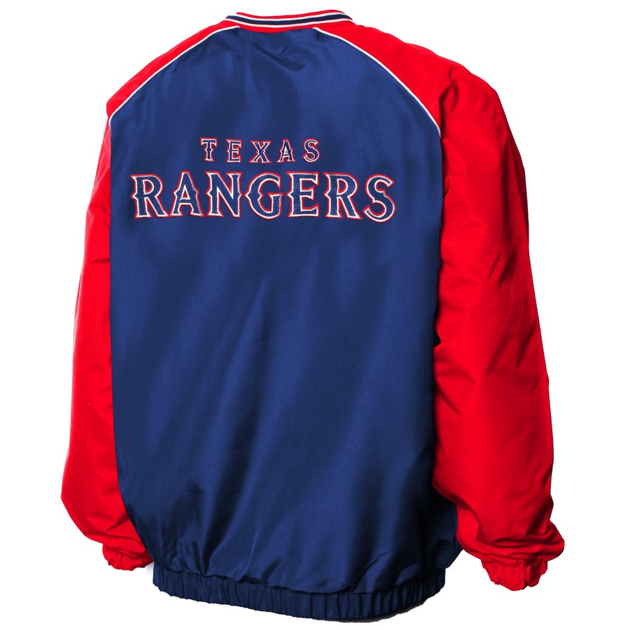 Texas Rangers Double Play V-Neck Pullover Jacket - Royal Blue/Red