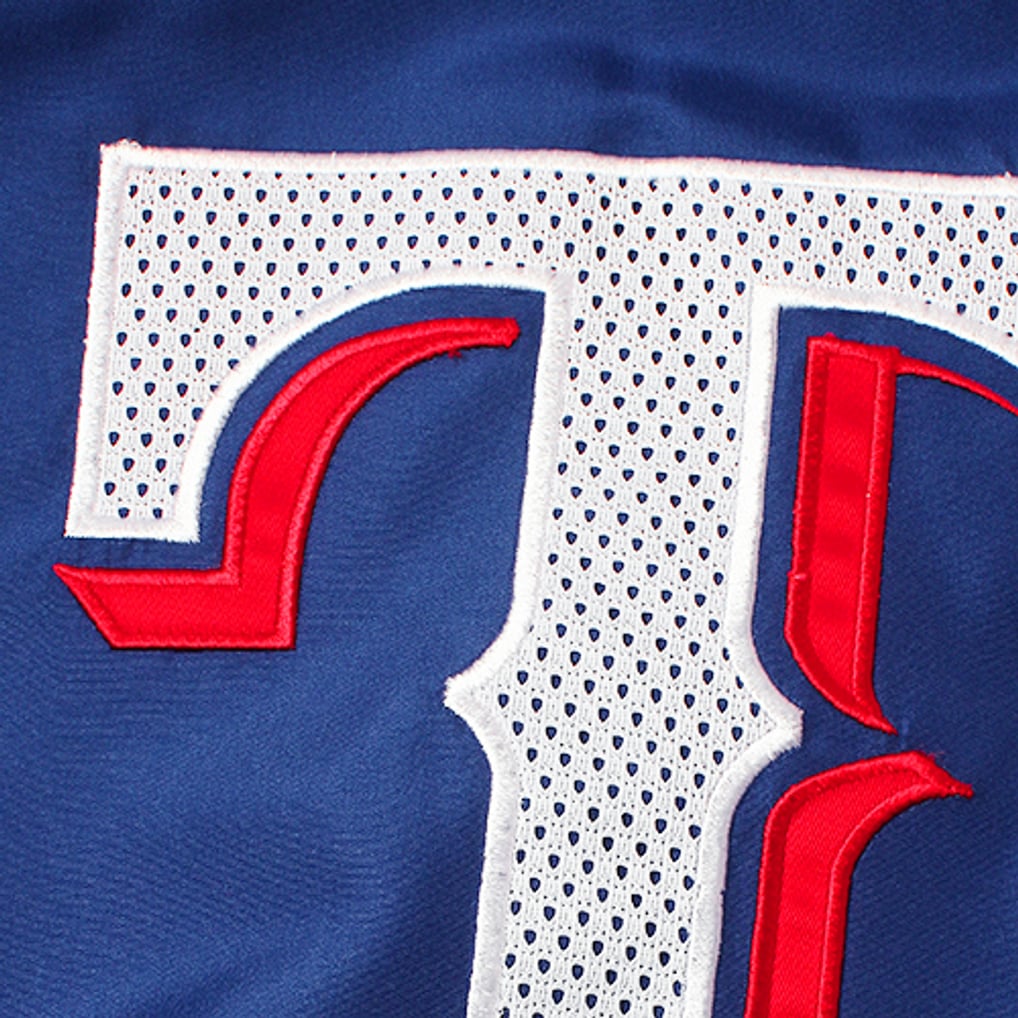 Texas Rangers Double Play V-Neck Pullover Jacket - Royal Blue/Red