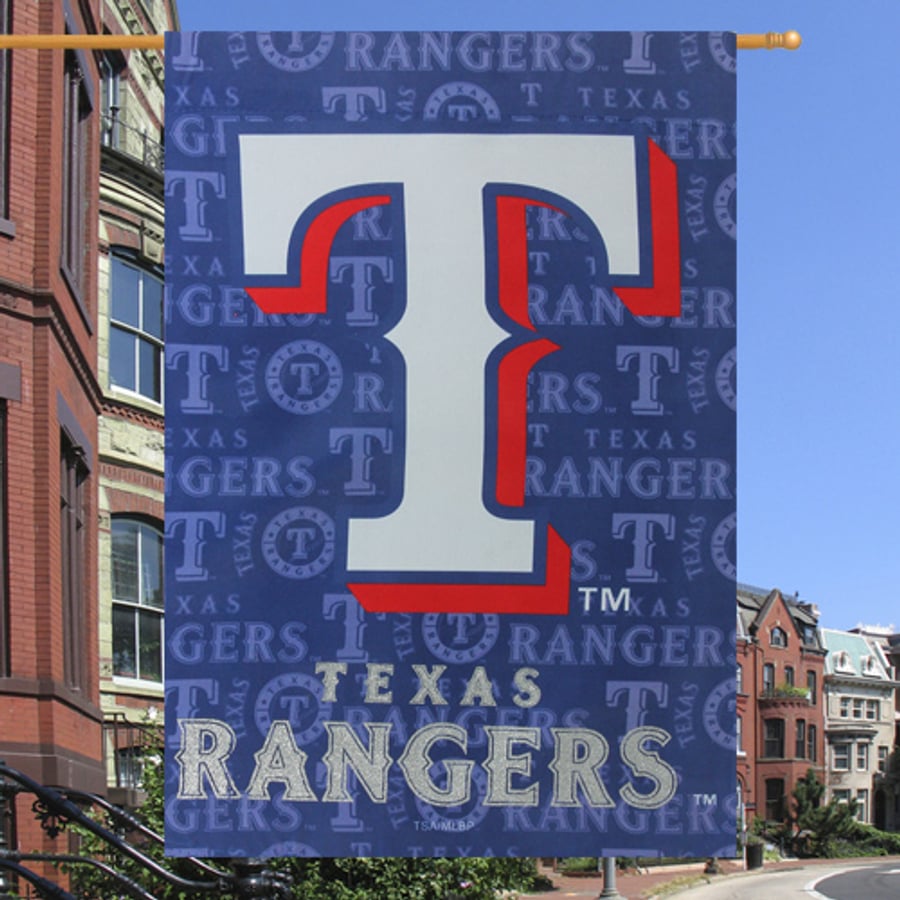 Texas Rangers Glitter Suede House Flag