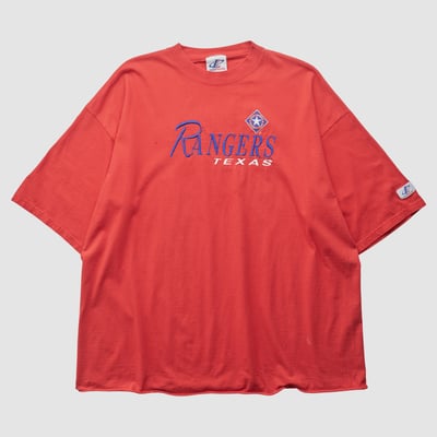 Texas Rangers Logo Athletic 90s T-shirt - Red - 3XL by Fanatics Real Vintage