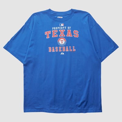 Texas Rangers Majestic 2010s T-shirt - Blue - XL by Fanatics Real Vintage