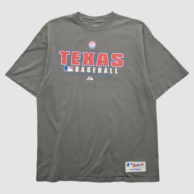 Texas Rangers Majestic 2010s T-shirt - Gray - L by Fanatics Real Vintage