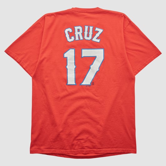 Texas Rangers Majestic 2010s T-shirt - Red - L by Fanatics Real Vintage