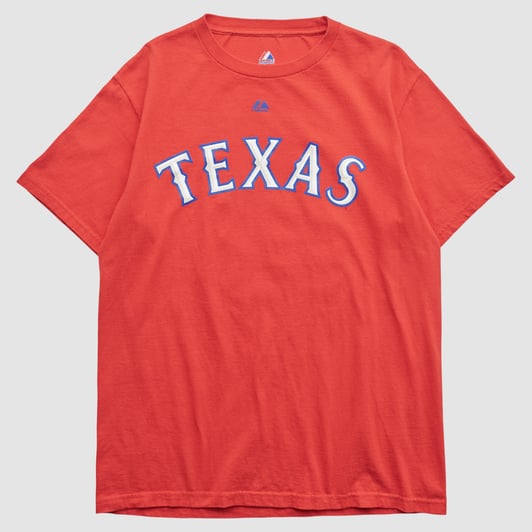 Texas Rangers Majestic 2010s T-shirt - Red - M by Fanatics Real Vintage