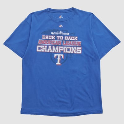 Texas Rangers Majestic 2011 T-shirt - Blue - XL by Fanatics Real Vintage