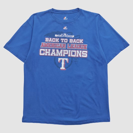 Texas Rangers Majestic 2011 T-shirt - Blue - XL by Fanatics Real Vintage