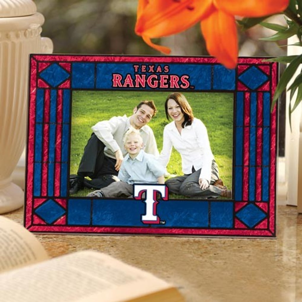 Texas Rangers Navy Blue Art-Glass Horizontal Picture Frame