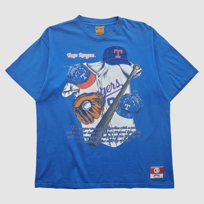 Texas Rangers Nutmeg Mills 90s T-shirt - Blue - L by Fanatics Real Vintage