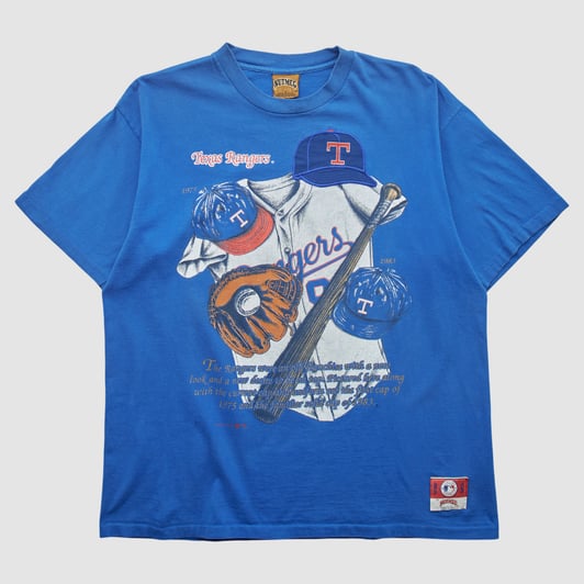 Texas Rangers Nutmeg Mills 90s T-shirt - Blue - L by Fanatics Real Vintage
