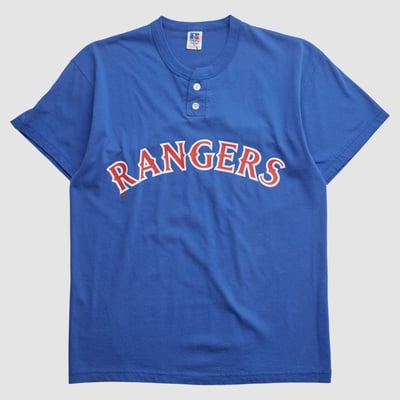 Texas Rangers Russell 2000s T-shirt - Blue - S by Fanatics Real Vintage