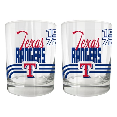 Texas Rangers Two-Piece 12oz. Heritage Rocks Glass Set