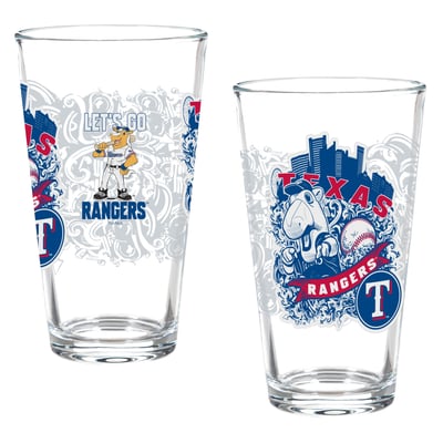 Texas Rangers Two-Piece 16oz. Hometown Series Pint Glass Set