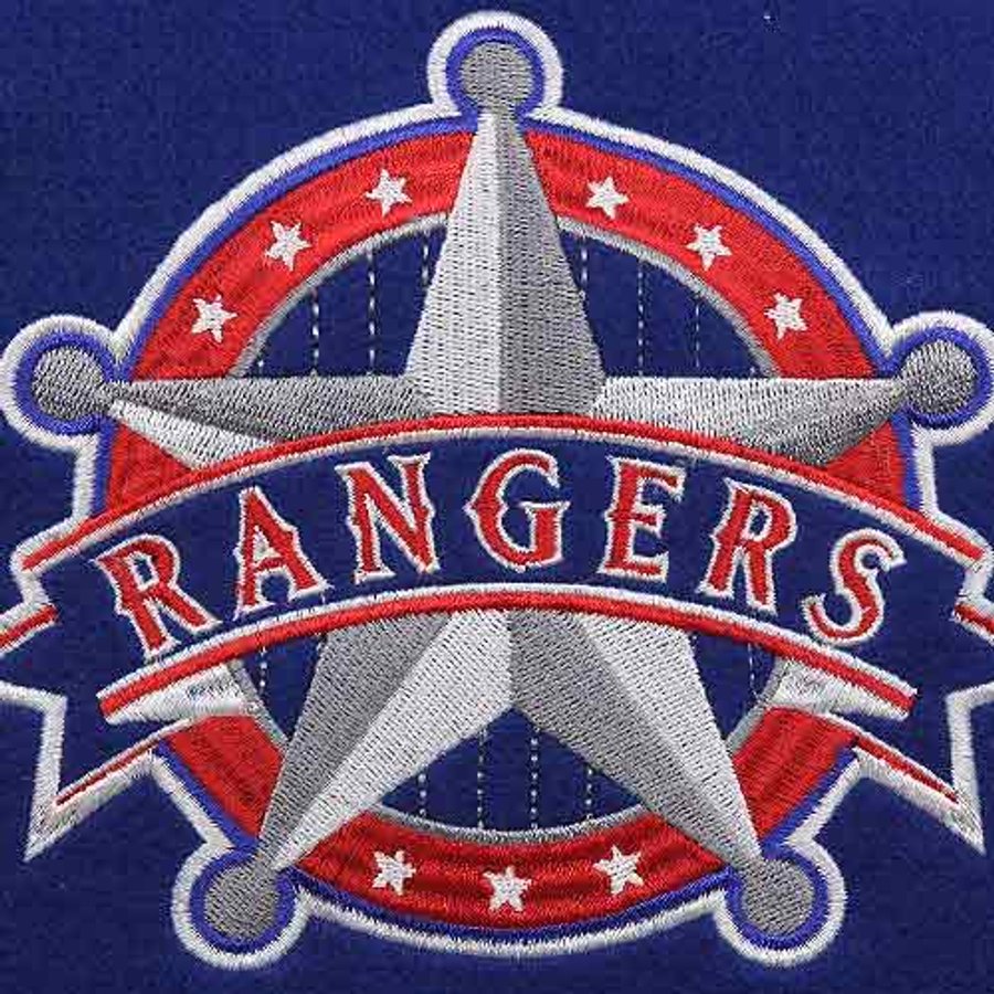 Texas Rangers Vertical Wool Heritage Banner - Royal Blue/Red