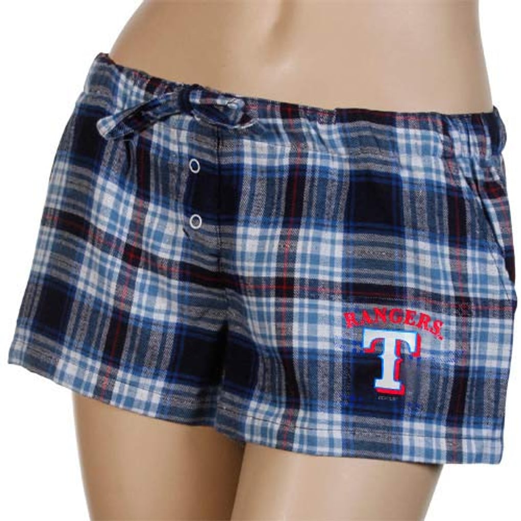 Texas Rangers Women's Crossroad Flannel Shorts - Royal Blue/White