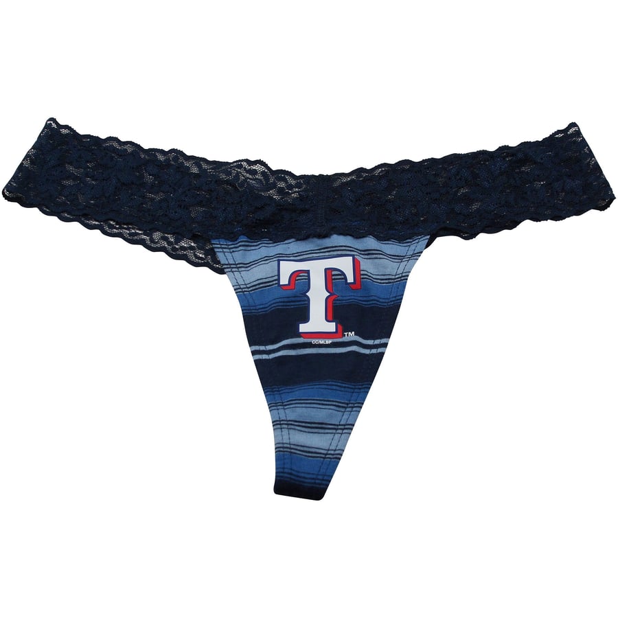 Texas Rangers Women's Nuance Striped Knit Thong - Navy Blue