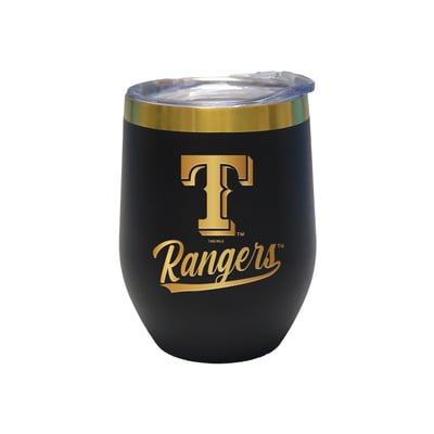 Texas Rangers The Memory Company 12oz. Stainless Steel Gold Lettering Stemless Wine Tumbler