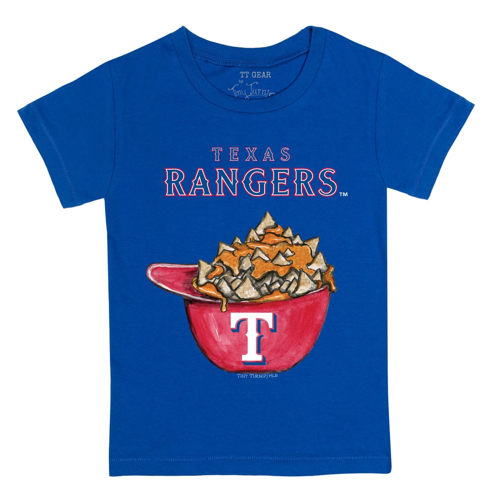 Toddler Texas Rangers Tiny Turnip Royal Nacho Helmet T-Shirt