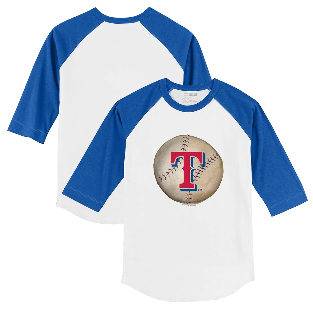 Toddler Texas Rangers Tiny Turnip White/Royal Stitched Baseball 3/4 ...