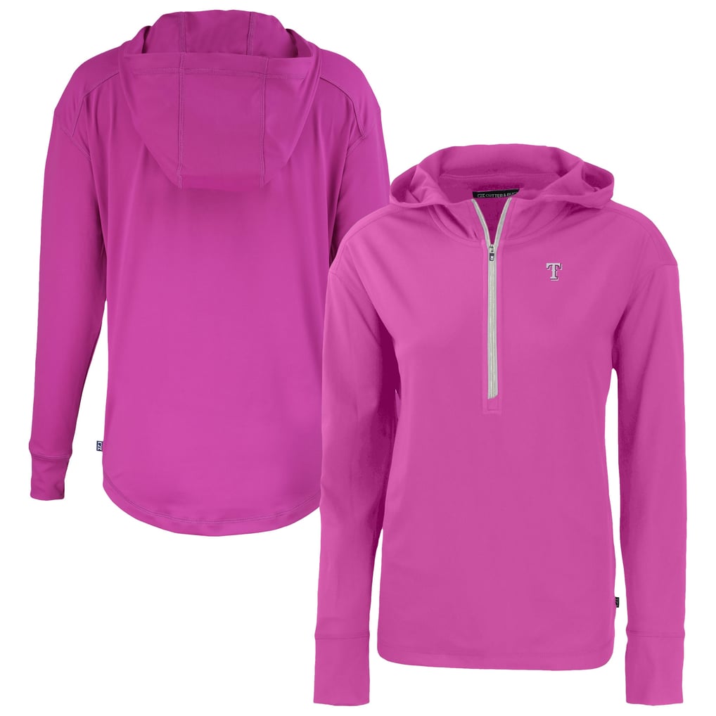 Women's Texas Rangers Cutter & Buck Pink Daybreak Eco Recycled Half-Zip ...