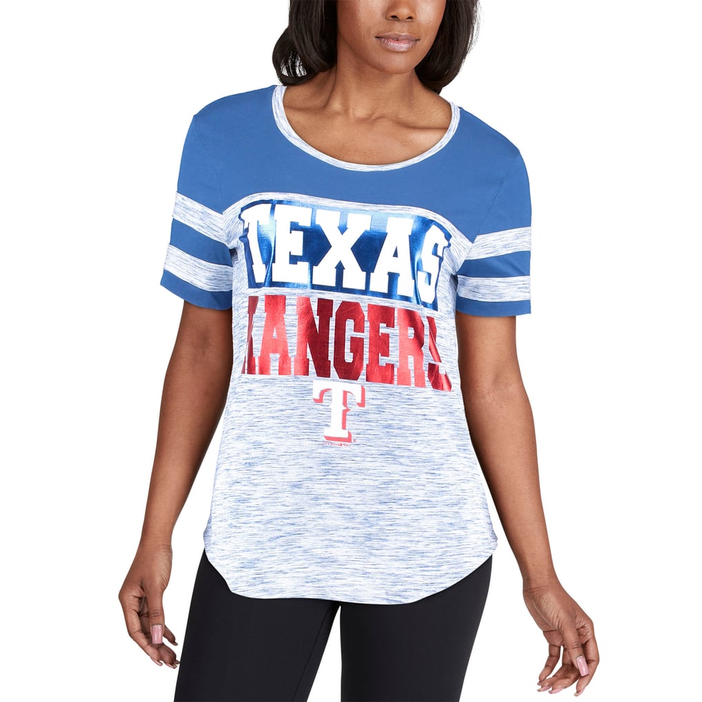 Women's Texas Rangers 5th & Ocean by New Era Royal Space Dye Crew T-Shirt