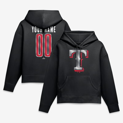 Texas Rangers Women's Forged Mascot Personalized Name & Number Hoodie - Black