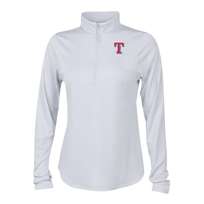 Texas Rangers Columbia Women's Fairway Breeze Quarter-Zip Pullover - White