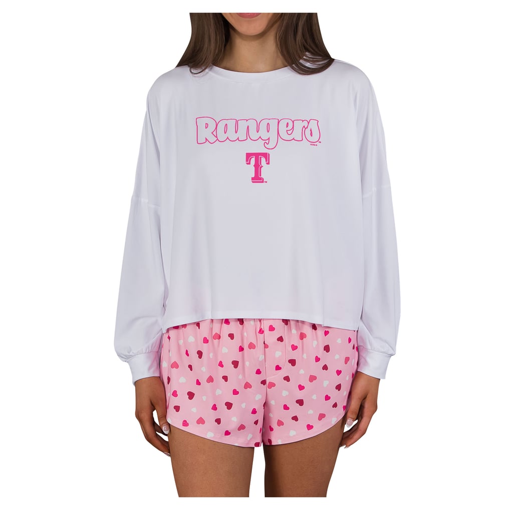 Women's Texas Rangers Concepts Sport Pink Lyric Knit Long Sleeve Top ...