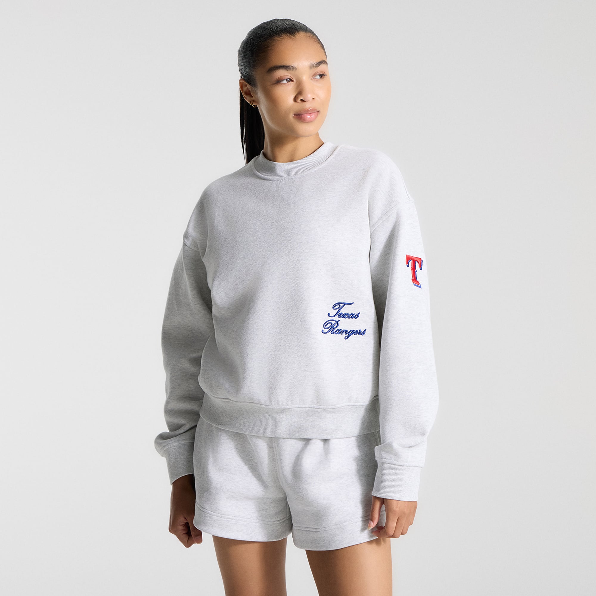 Women's Texas Rangers lululemon Heathered Core Ultra Light Grey Oversized Steady State Crew