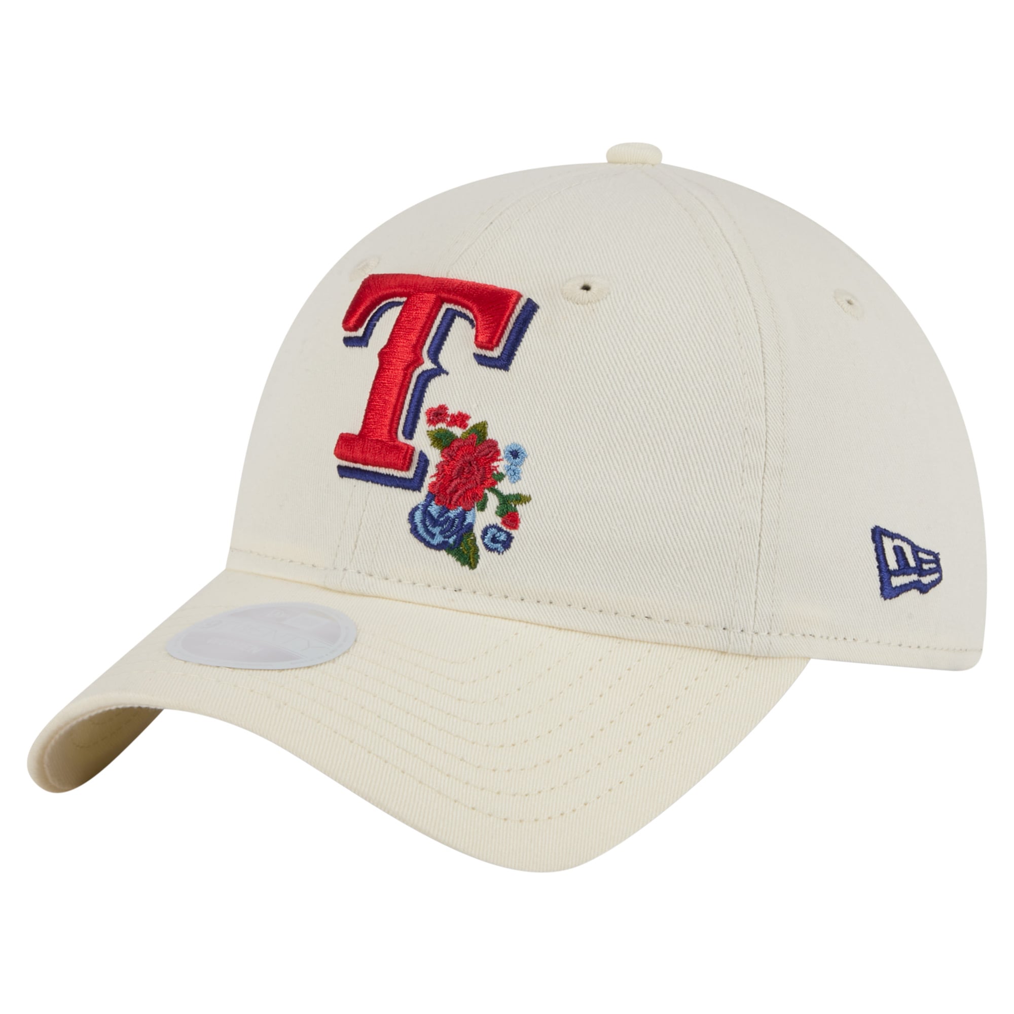 Women's Texas Rangers New Era Cream Floral 9TWENTY Adjustable Hat