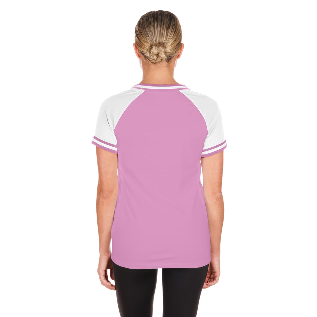 Women's Texas Rangers New Era Light Pink Gameday V-Neck T-Shirt