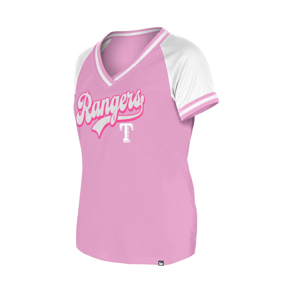 Women's Texas Rangers New Era Light Pink Gameday V-Neck T-Shirt