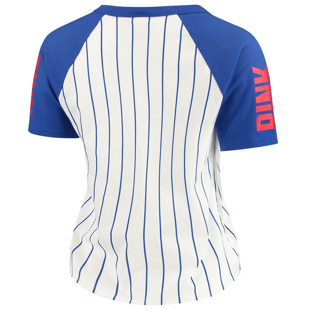 Women's Texas Rangers PINK by Victoria's Secret White/Royal Split Neck ...