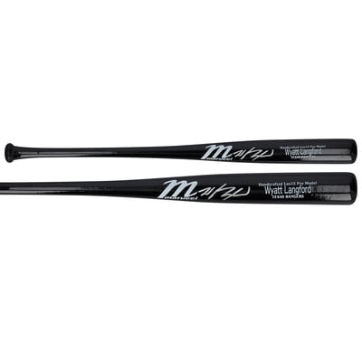 Wyatt Langford Texas Rangers Autographed Fanatics Authentic Marucci Game Model Mini Bat 