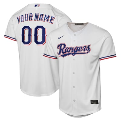 Texas Rangers Nike Youth Home Replica Custom Jersey - White