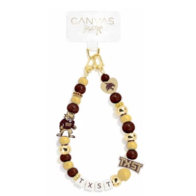 Texas State Bobcats CANVAS Style Beaded Wrislet
