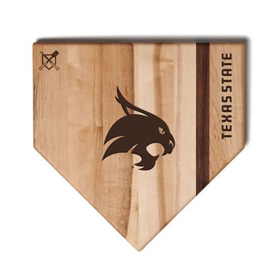 Texas State Bobcats Jardine Baseball BBQ 12" x 12" Home Plate Cutting Board