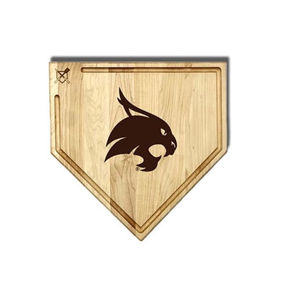 Texas State Bobcats Jardine Baseball BBQ 17" x 17" Home Plate Cutting Board with Trough