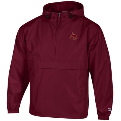 Texas State Bobcats Champion Packable Half-Zip Hooded Jacket - Maroon
