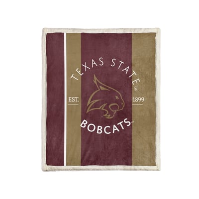Texas State Bobcats Pegasus Block Stripe 50" x 60" Ultra Cozy Sherpa Blanket