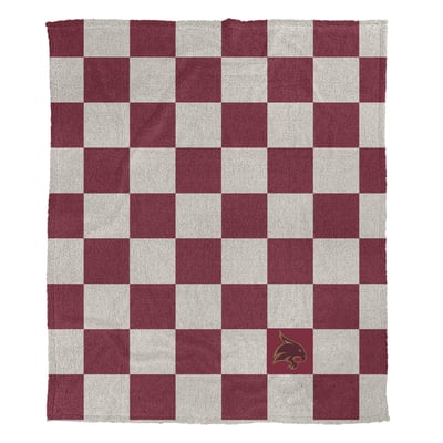 Texas State Bobcats Pegasus Checkered Logo Patch 50" x 60" Cozy Knit Blanket