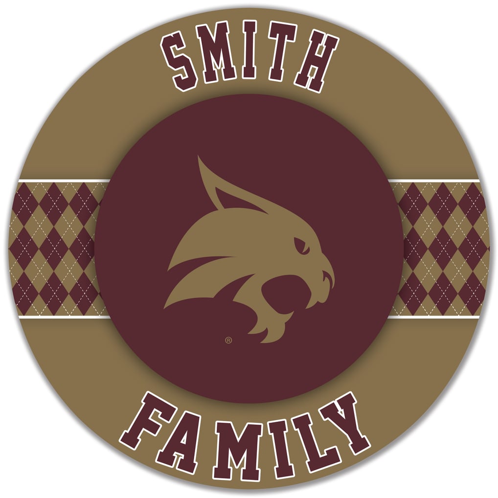 Texas State Bobcats 16" Personalized Circle Wall Art