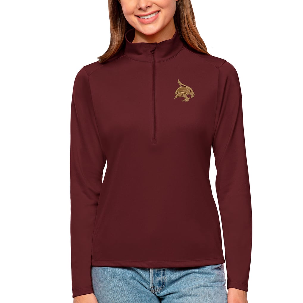 Texas State Bobcats Antigua Women's Tribute Quarter-Zip Pullover Top - Maroon