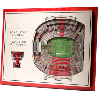 Texas Tech Red Raiders Fanpoint 17'' x 13'' 5-Layer StadiumView 3D Wall Art