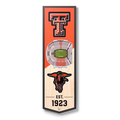 Texas Tech Red Raiders Fanpoint 6'' x 19'' 3D StadiumView Banner