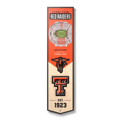 Texas Tech Red Raiders Fanpoint 8'' x 32'' 3D StadiumView Banner