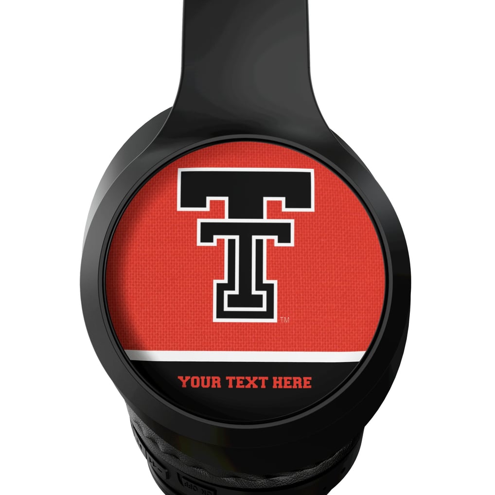 Texas Tech Red Raiders Keyscaper Personalized Endzone Solid Wireless Bluetooth Headphones With Case