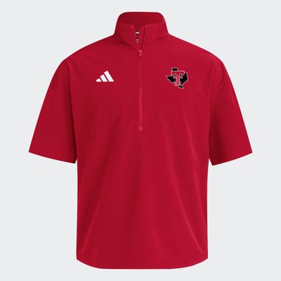  Texas Tech Red Raiders adidas 2026 Sideline Woven Quarter-Zip Short Sleeve Jacket - Red