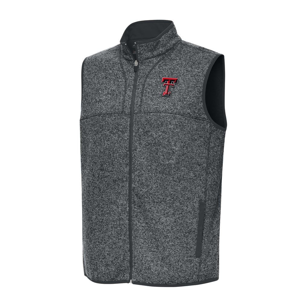 Texas Tech Red Raiders Antigua Fortune Full-Zip Vest - Heather Charcoal