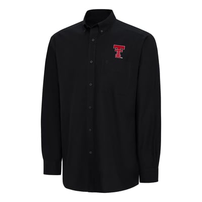  Texas Tech Red Raiders Ariat Wrinkle Free Classic Button-Down Shirt - Black