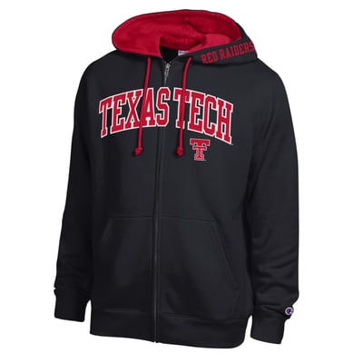 Texas Tech Red Raiders Champion Arch Logo Full-Zip Fleece Hoodie - Black